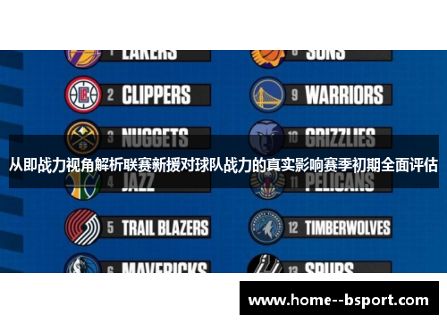 从即战力视角解析联赛新援对球队战力的真实影响赛季初期全面评估