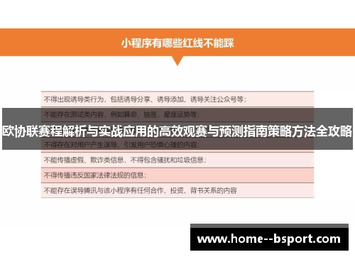 欧协联赛程解析与实战应用的高效观赛与预测指南策略方法全攻略